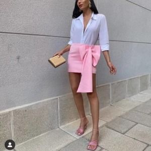 Pink mini skirt zara hotsell